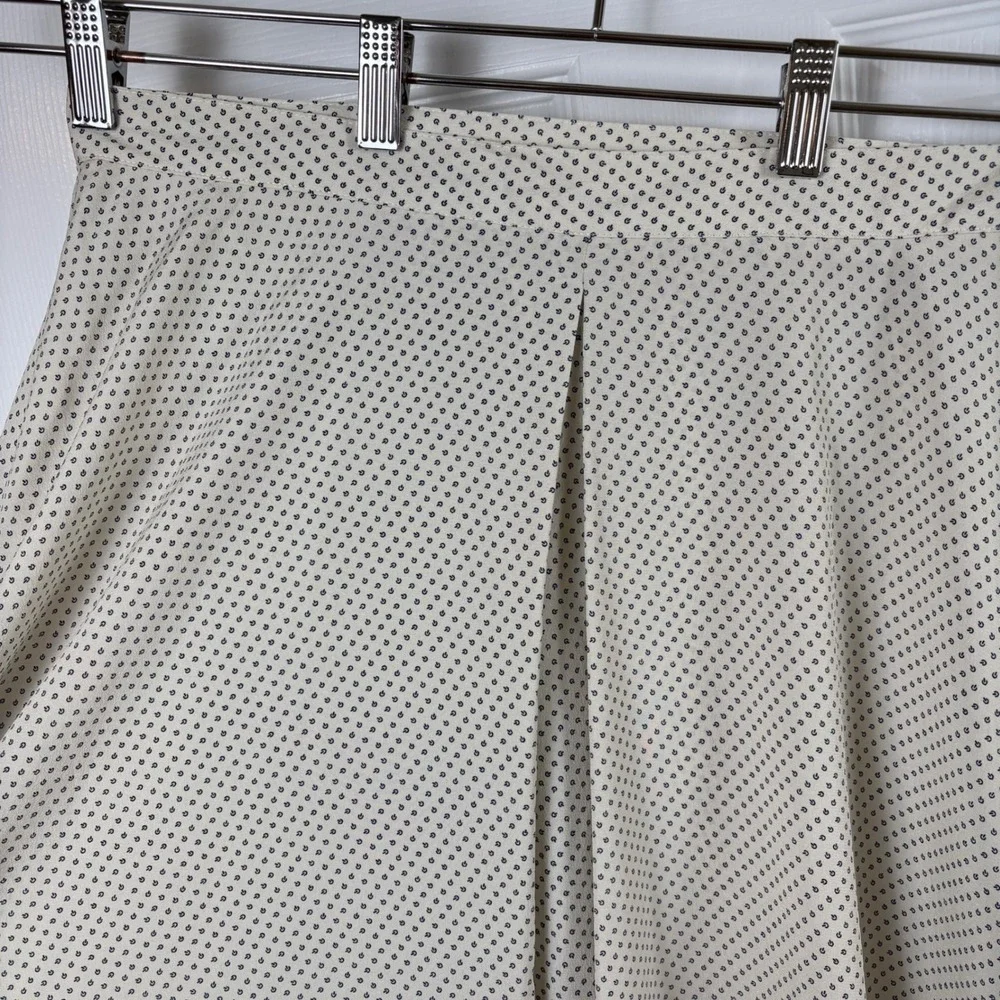 Vtg Rena Rowan Skirt 16 Cream Navy A-Line Midi 90s‎ Academia Fairy Cottagecore